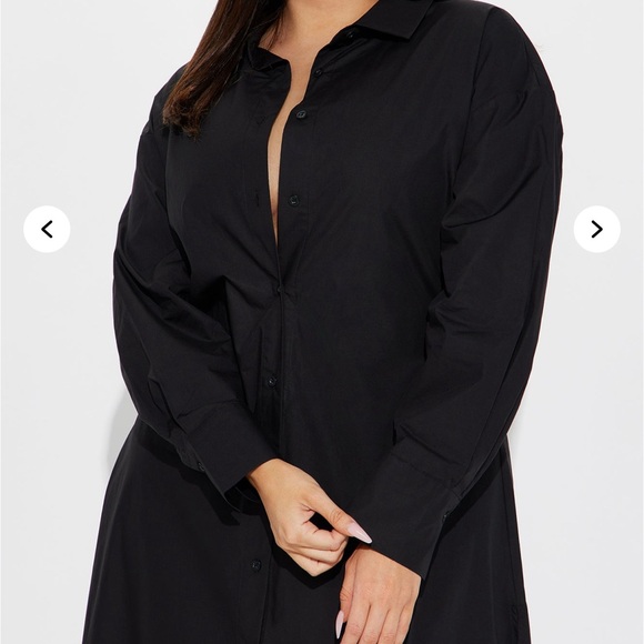 Elegant Black Maxi shirt Dress XL - Picture 3 of 8